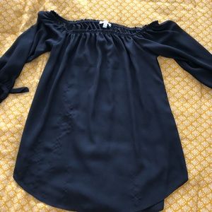 Sheer off the shoulder top with ties